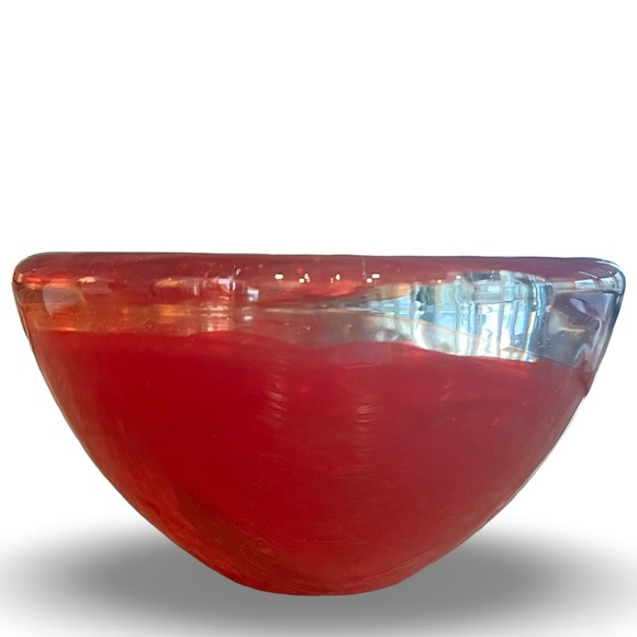 Kosta Boda Sweden Red Swirl Atoll Votive Candle Holder - Anna Ehrner - Picture 5 of 12